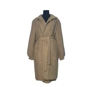 MJ Seattle vintage brown knit lined pull on skirt coat set size XL
